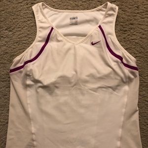 White/Purple fitted Nike Dri-fit Tank